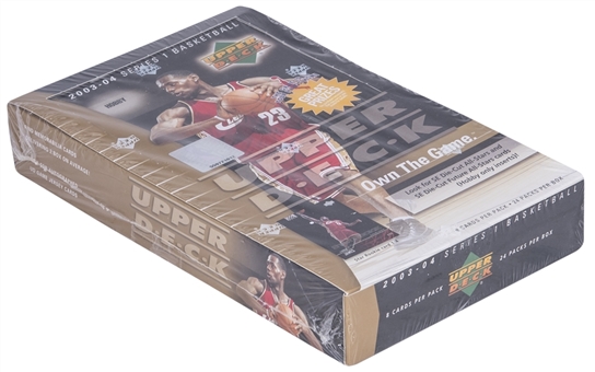2003-04 Upper Deck Series 1 Basketball Trading Cards Sealed Hobby Box (24 Packs) – Possible LeBron James Rookie Cards!